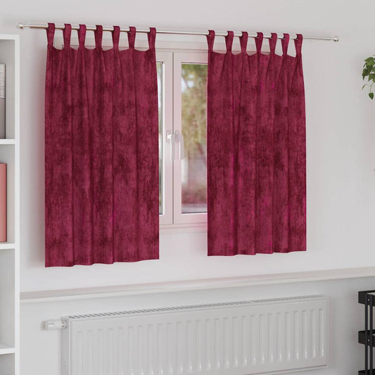 Samtvorhänge mit Vorhängen 2 pcs Weinrot 140 x 140 cm Samt