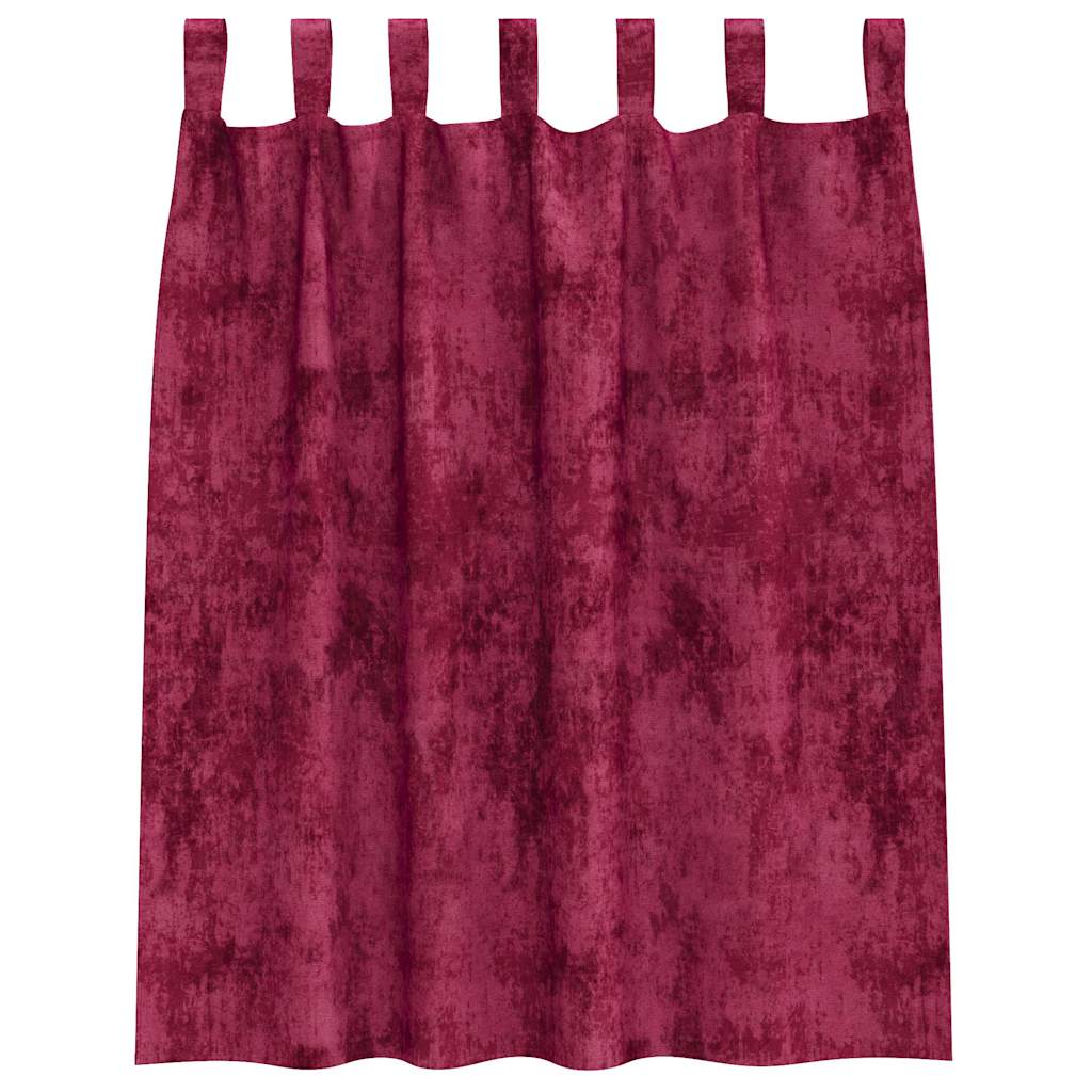 Rideaux en velours avec 2 rideaux velours Rouge Bordeau 140 x 140 cm