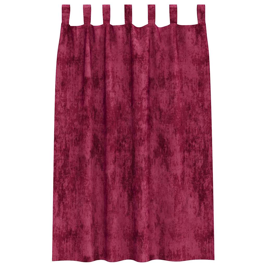 Samtvorhänge mit Vorhängen 2 pcs Weinrot 175 x 140 cm Samt