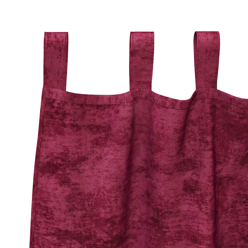 Samtvorhänge mit Vorhängen 2 pcs Weinrot 245 x 140 cm Samt