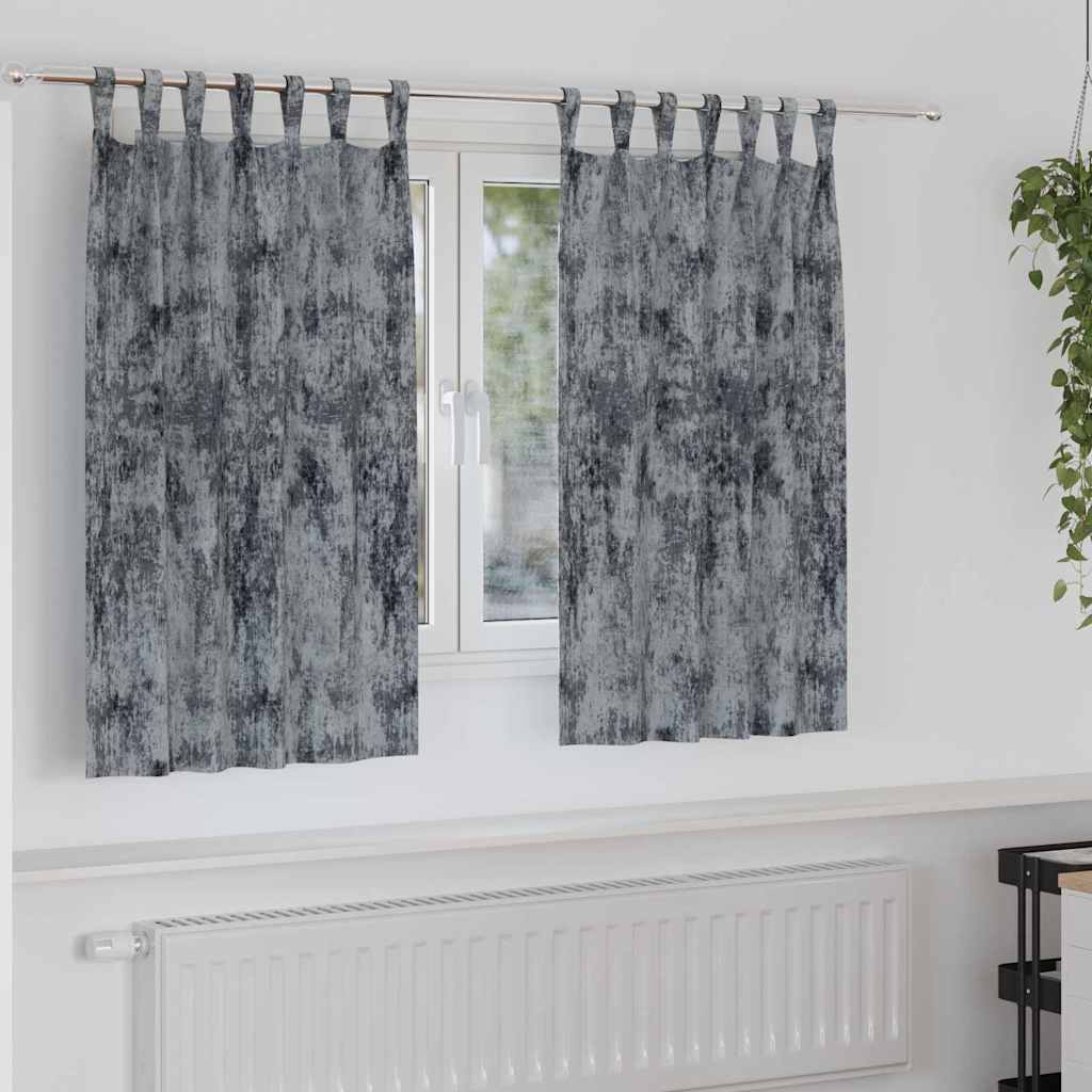 Samtvorhänge mit Vorhängen 2 pcs Silber Grau 140 x 140 cm Samt