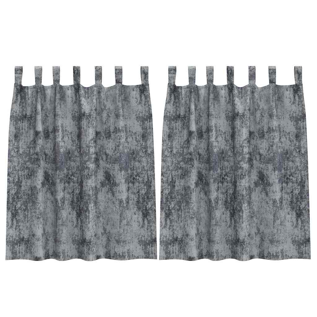 Samtvorhänge mit Vorhängen 2 pcs Silber Grau 140 x 140 cm Samt