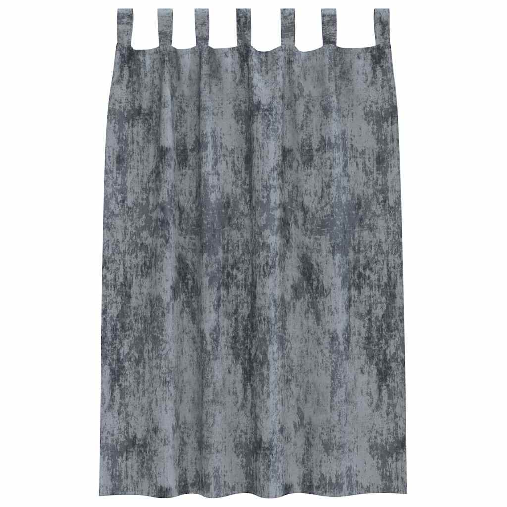 Samtvorhänge mit Vorhängen 2 pcs Silber Grau 175 x 140 cm Samt