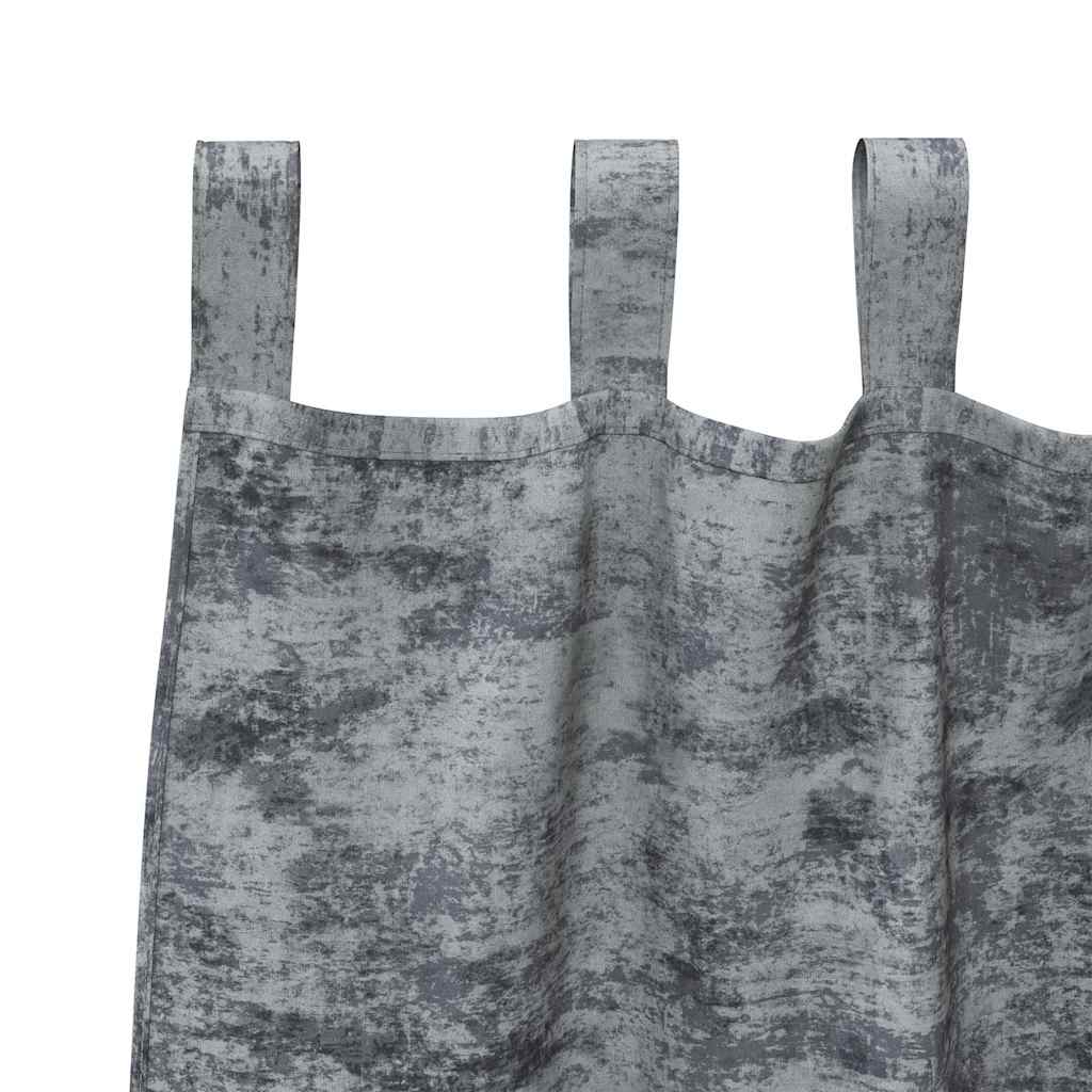 Samtvorhänge mit Vorhängen 2 pcs Silber Grau 260 x 140 cm Samt