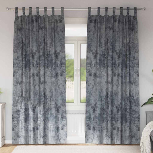 Samtvorhänge mit Vorhängen 2 pcs Silber Grau 260 x 140 cm Samt