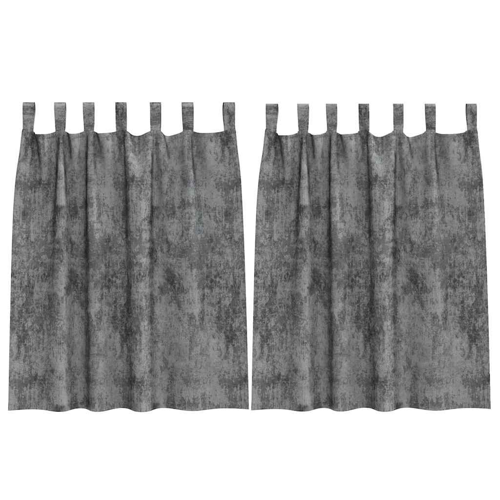 Rideaux en velours avec 2 pans Gris 140 x 140 cm Velours