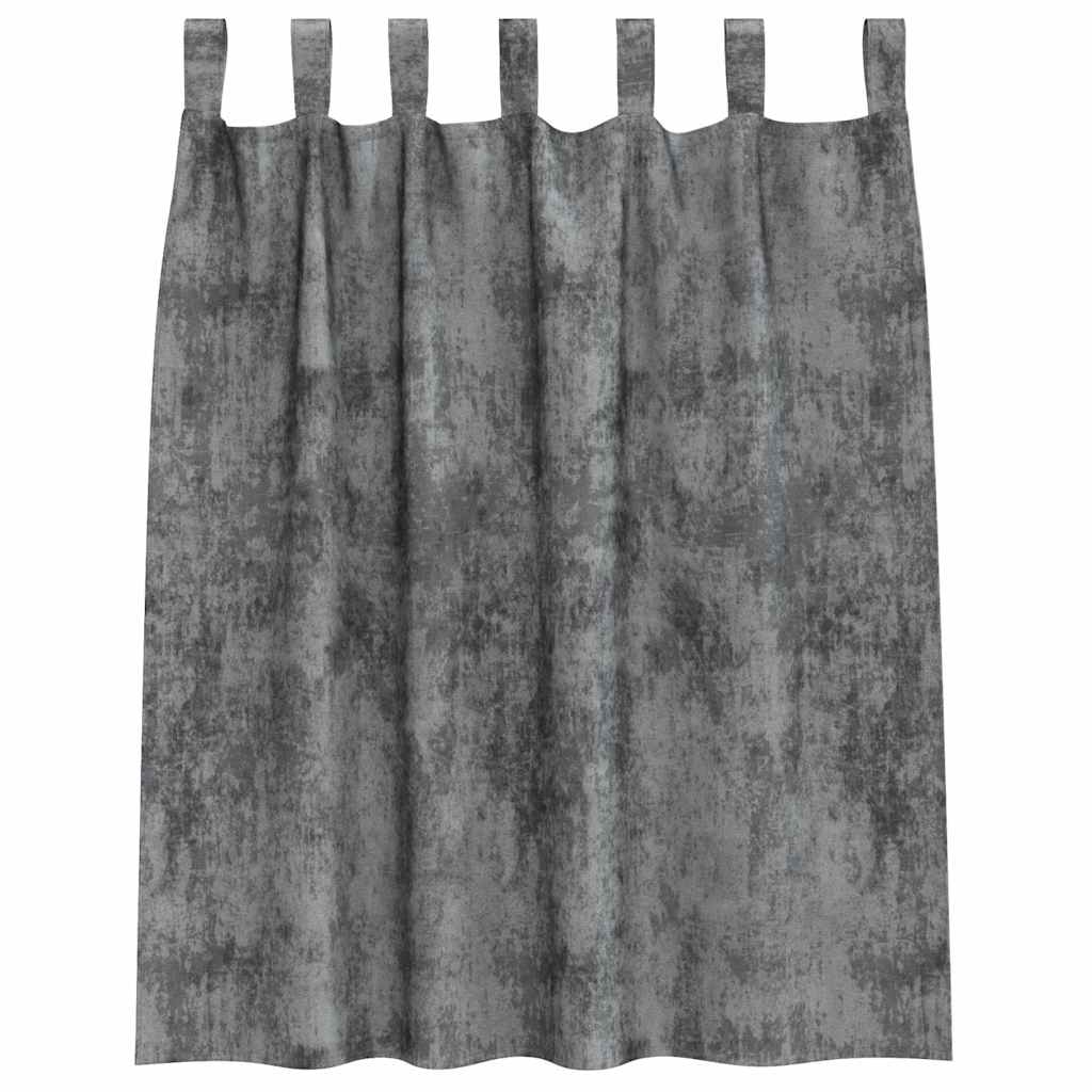 Rideaux en velours avec 2 pans Gris 140 x 140 cm Velours