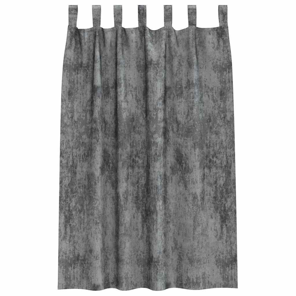 Samtvorhänge mit Vorhängen 2 pcs Grau 175 x 140 cm Samt