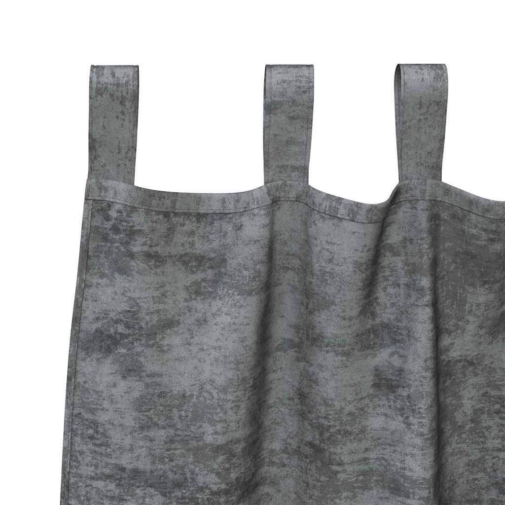 Velvet Curtains with Drapes 2 pcs Grey 225 x 140 cm Velvet