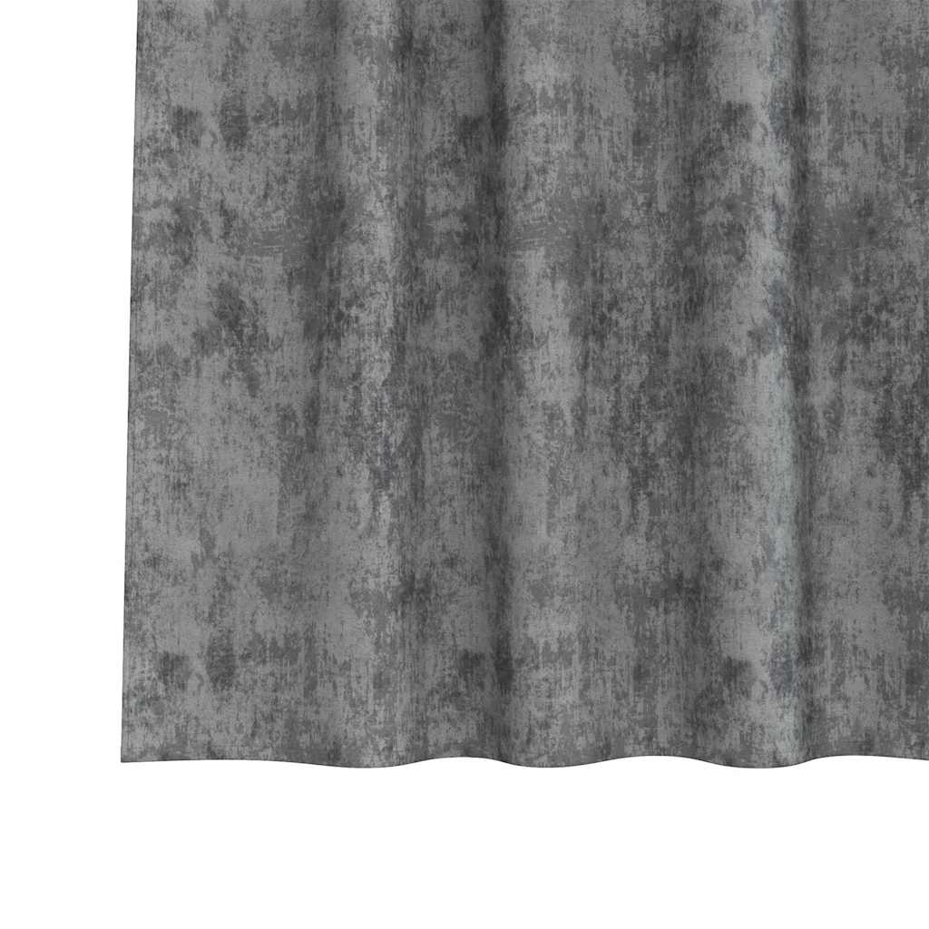 Velvet Curtains with Drapes 2 pcs Grey 225 x 140 cm Velvet