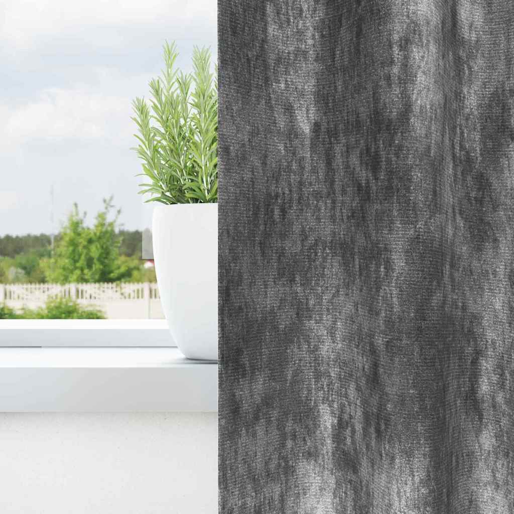 Rideaux occultants en velours 2 pièces Gris 245 x 140 cm Velours