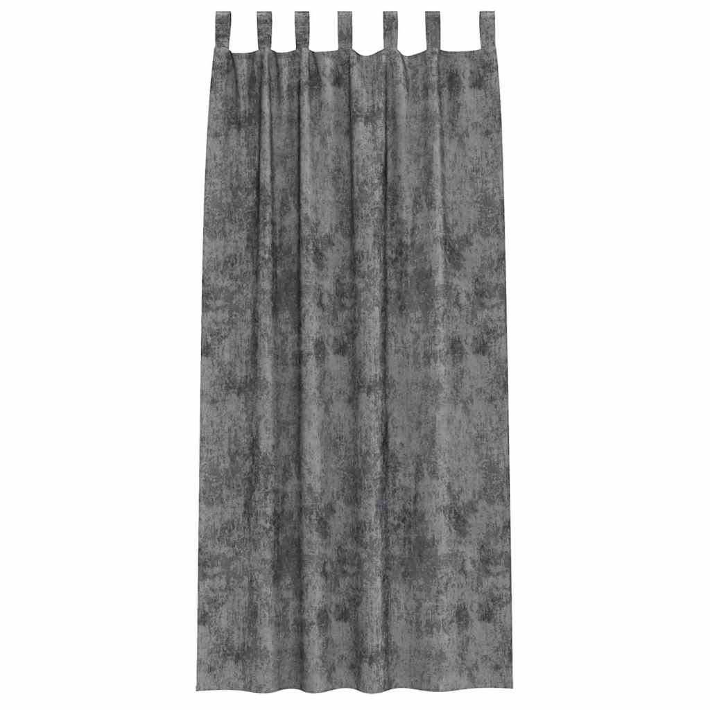 Rideaux occultants en velours 2 pièces Gris 245 x 140 cm Velours