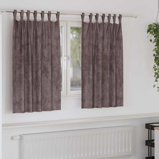 Samtvorhänge mit Vorhängen 2 pcs Braun 140 x 140 cm Samt