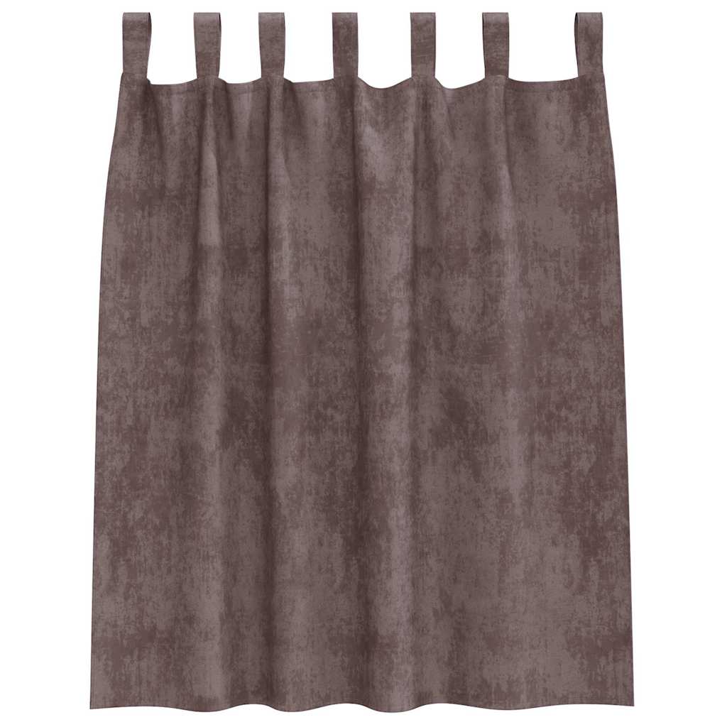 Rideaux en velours avec 2 pans marron 140 x 140 cm Velours