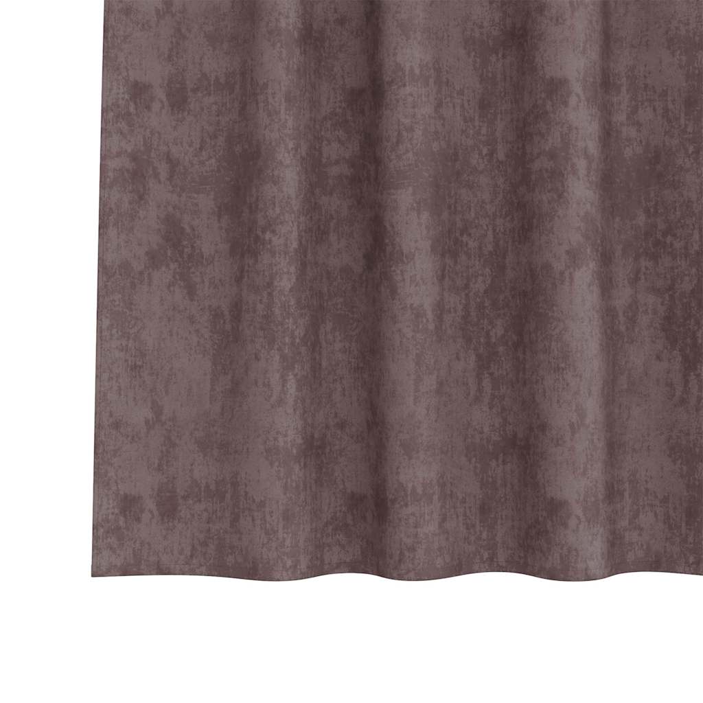 Rideaux en velours avec rideaux 2 pcs marron 175 x 140 cm Velours
