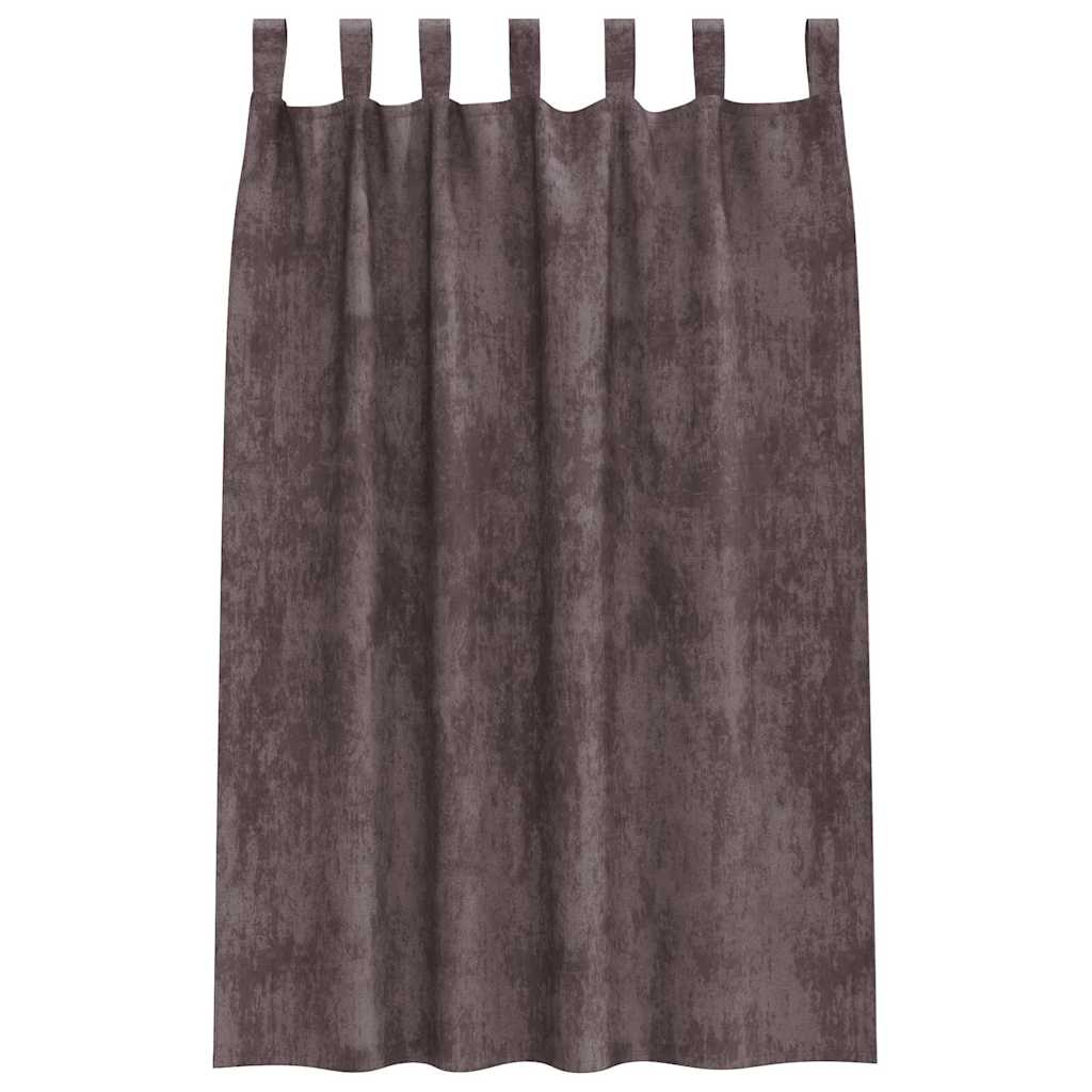Rideaux en velours avec rideaux 2 pcs marron 175 x 140 cm Velours