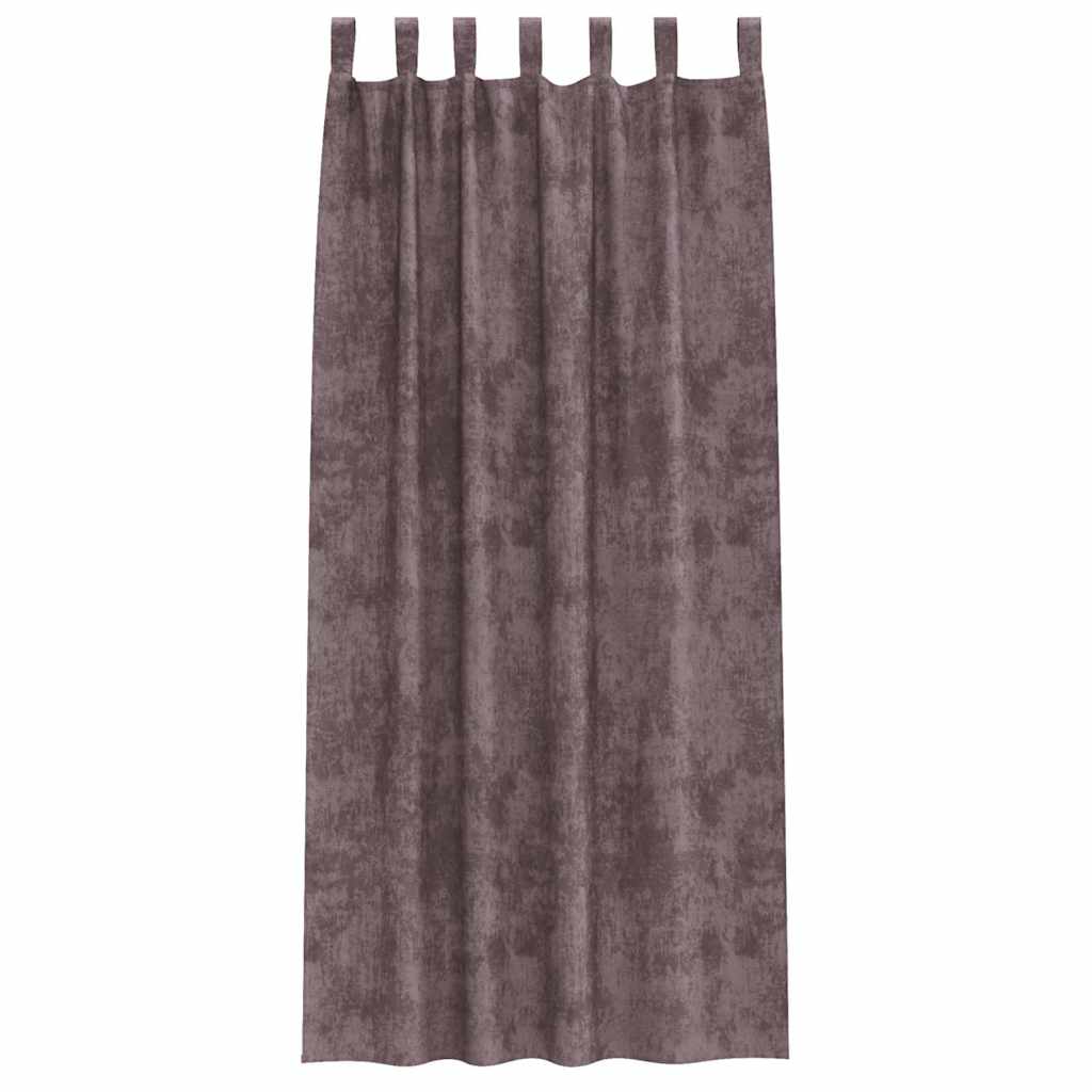 Rideaux en velours avec des rideaux 2 pcs marron 245 x 140 cm velours