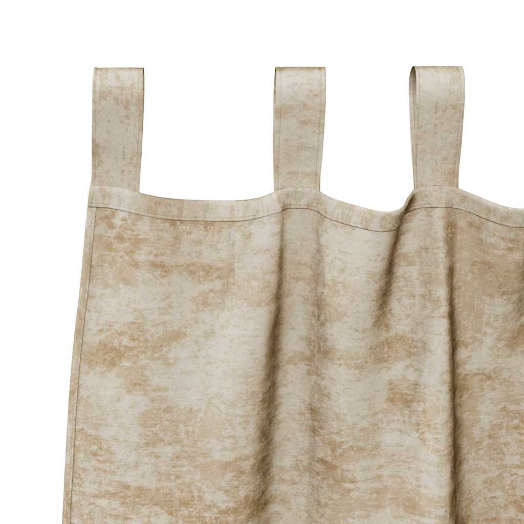 Rideaux en velours avec tentures 2 pcs Crème 225 x 140 cm Velours