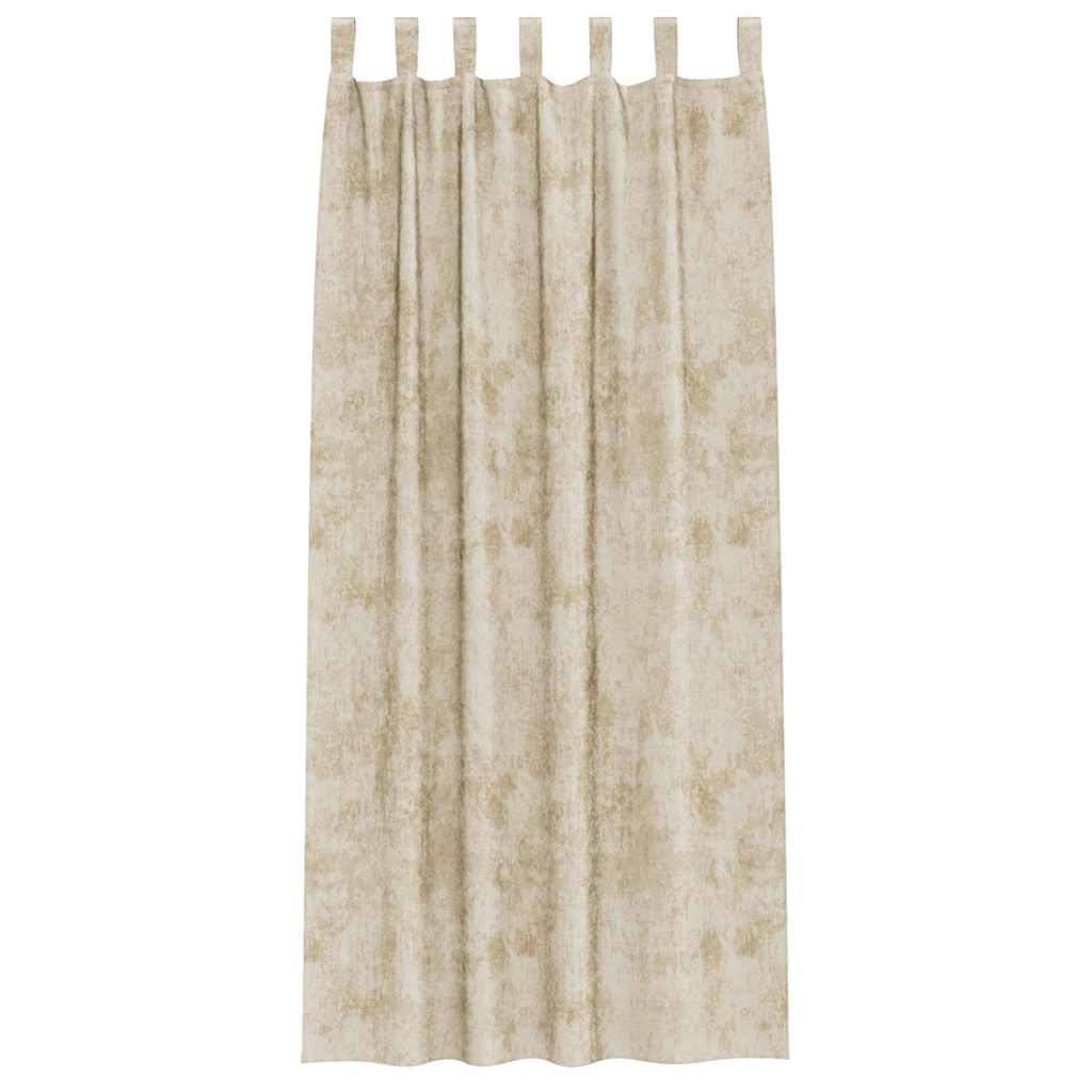 Rideaux en velours avec tentures 2 pcs Crème 225 x 140 cm Velours