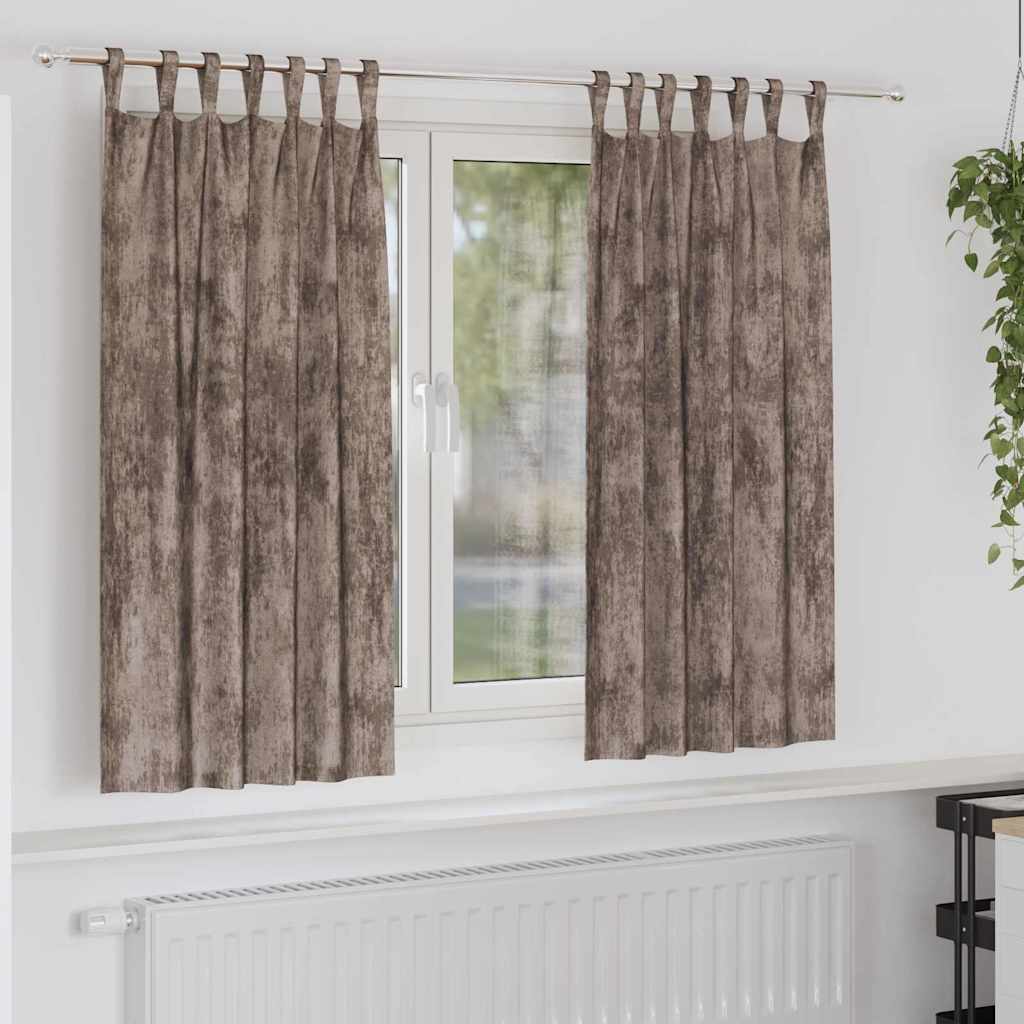 Samtvorhänge mit Vorhängen 2 pcs Cappuccino 175 x 140 cm Samt