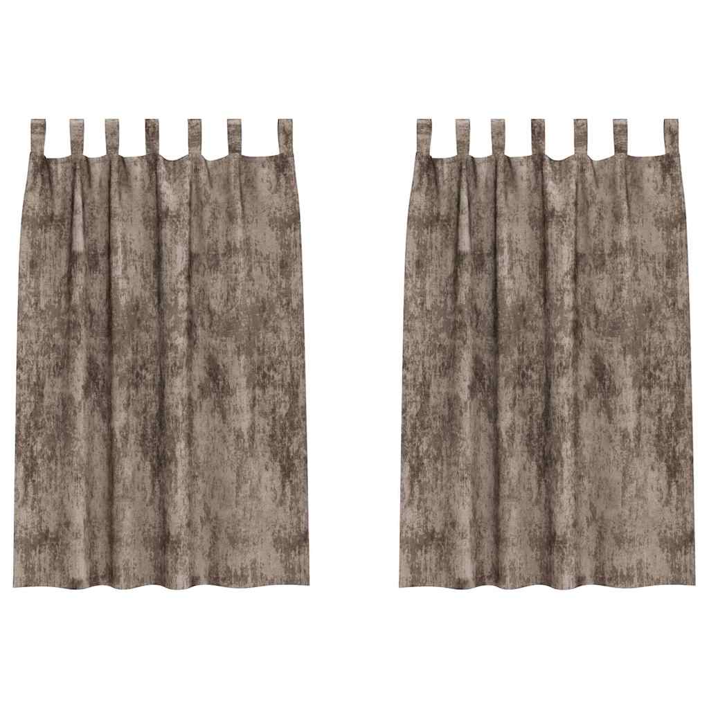 Samtvorhänge mit Vorhängen 2 pcs Cappuccino 175 x 140 cm Samt