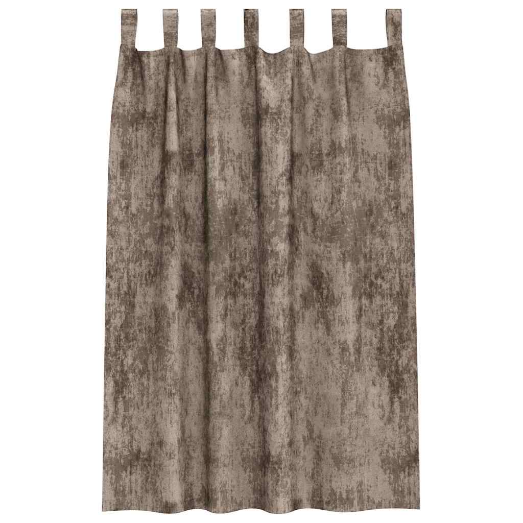 Samtvorhänge mit Vorhängen 2 pcs Cappuccino 175 x 140 cm Samt