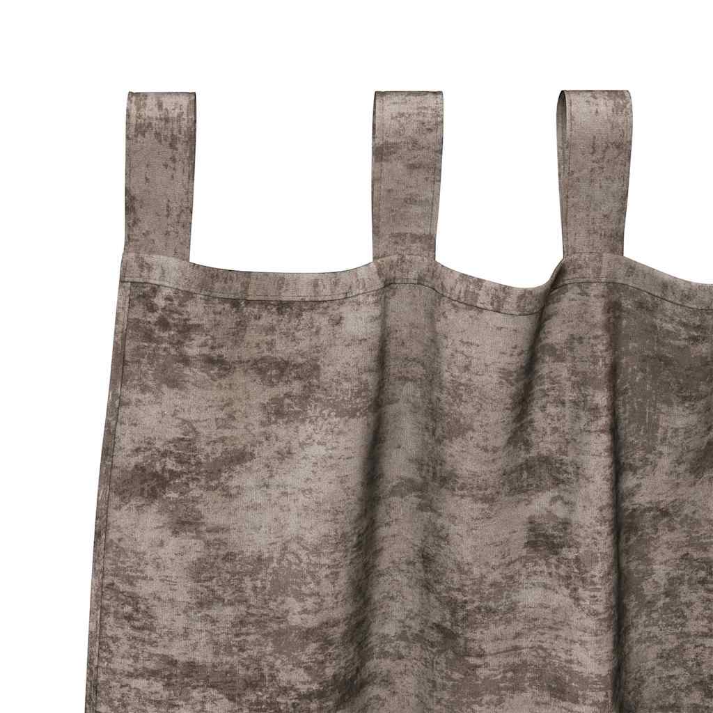 Samtvorhänge mit Vorhängen 2 pcs Cappuccino 245 x 140 cm Samt