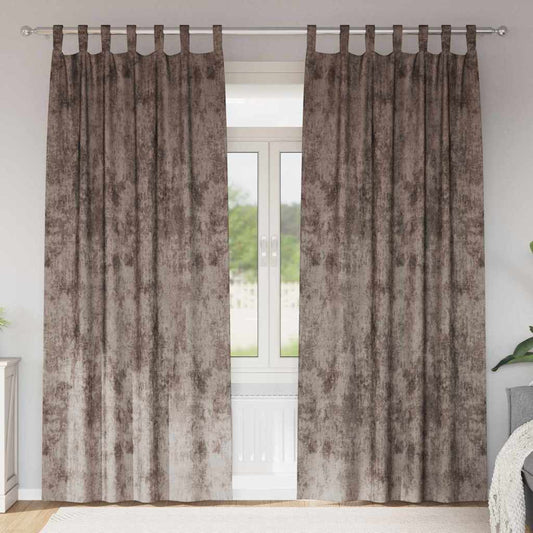 Samtvorhänge mit Vorhängen 2 pcs Cappuccino 245 x 140 cm Samt