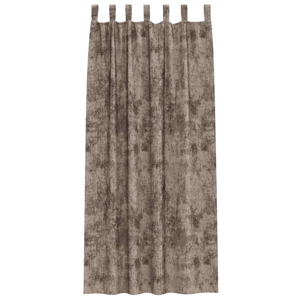 Samtvorhänge mit Vorhängen 2 pcs Cappuccino 245 x 140 cm Samt