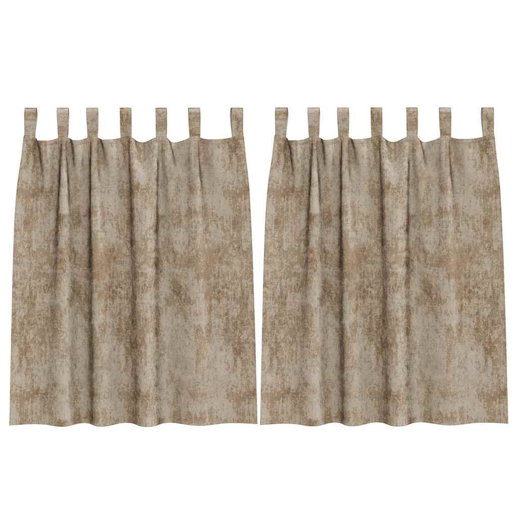 Rideaux en velours avec embrasses 2 pièces Champagne 140 x 140 cm Velours
