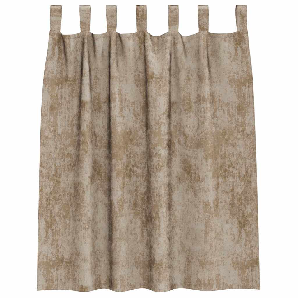 Rideaux en velours avec embrasses 2 pièces Champagne 140 x 140 cm Velours