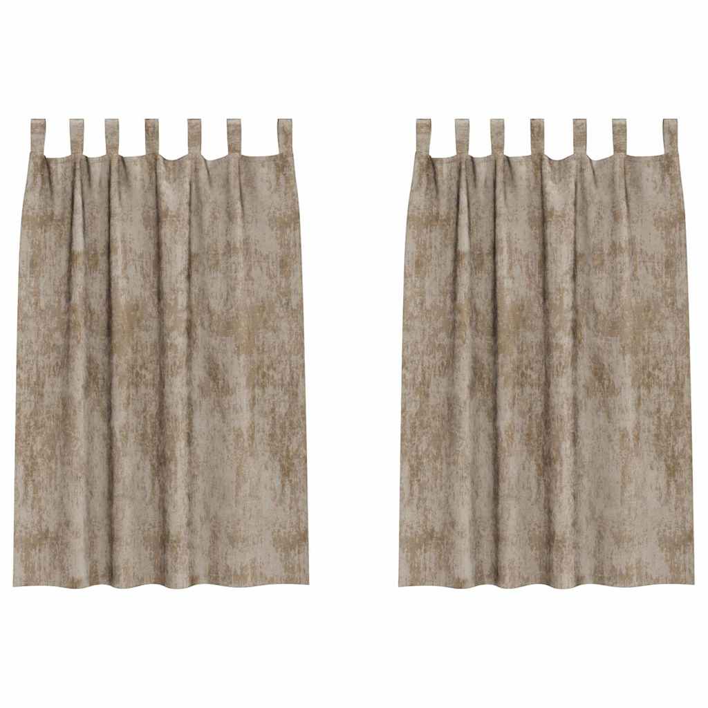 Rideaux en velours avec rideaux 2 pcs Champagne 175 x 140 cm Velours