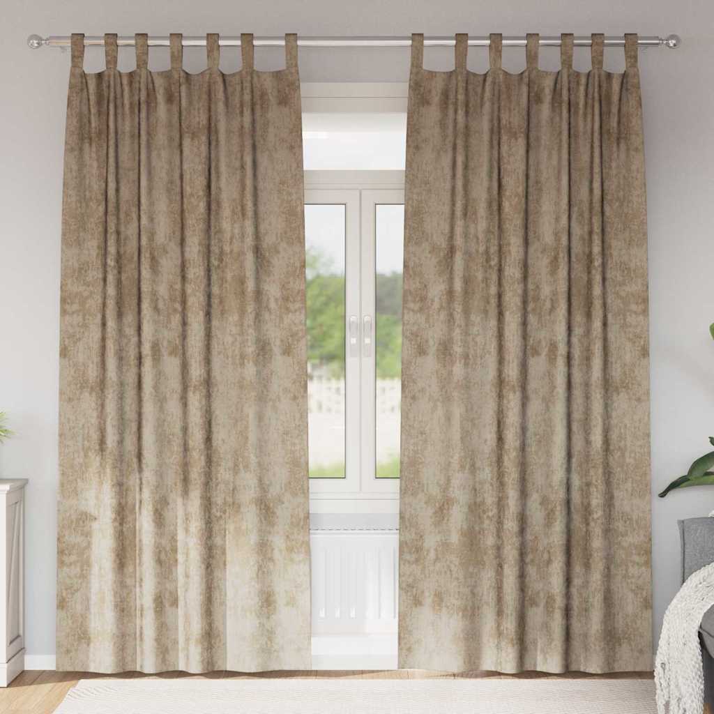 Rideaux en velours avec 2 rideaux champagne 225 x 140 cm velours
