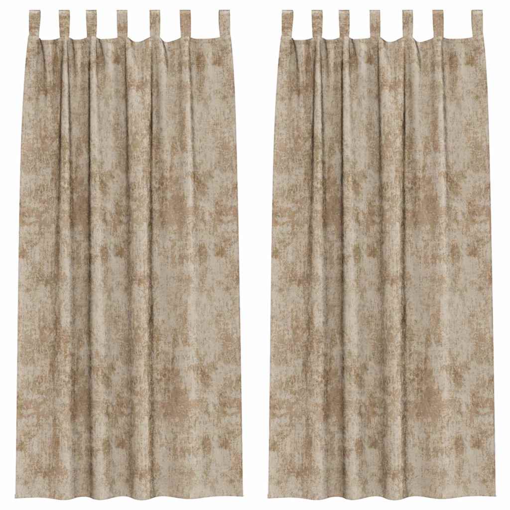 Samtvorhänge mit Vorhängen 2 pcs Champagner 245 x 140 cm Samt