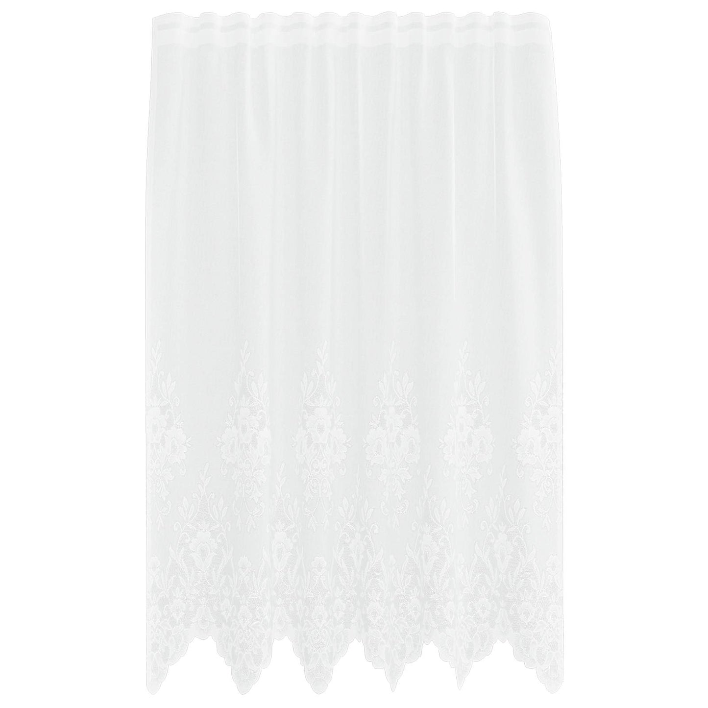 Spitzenvorhang mit Vorhängen Floral Weiß 180 x 150 cm Polyester