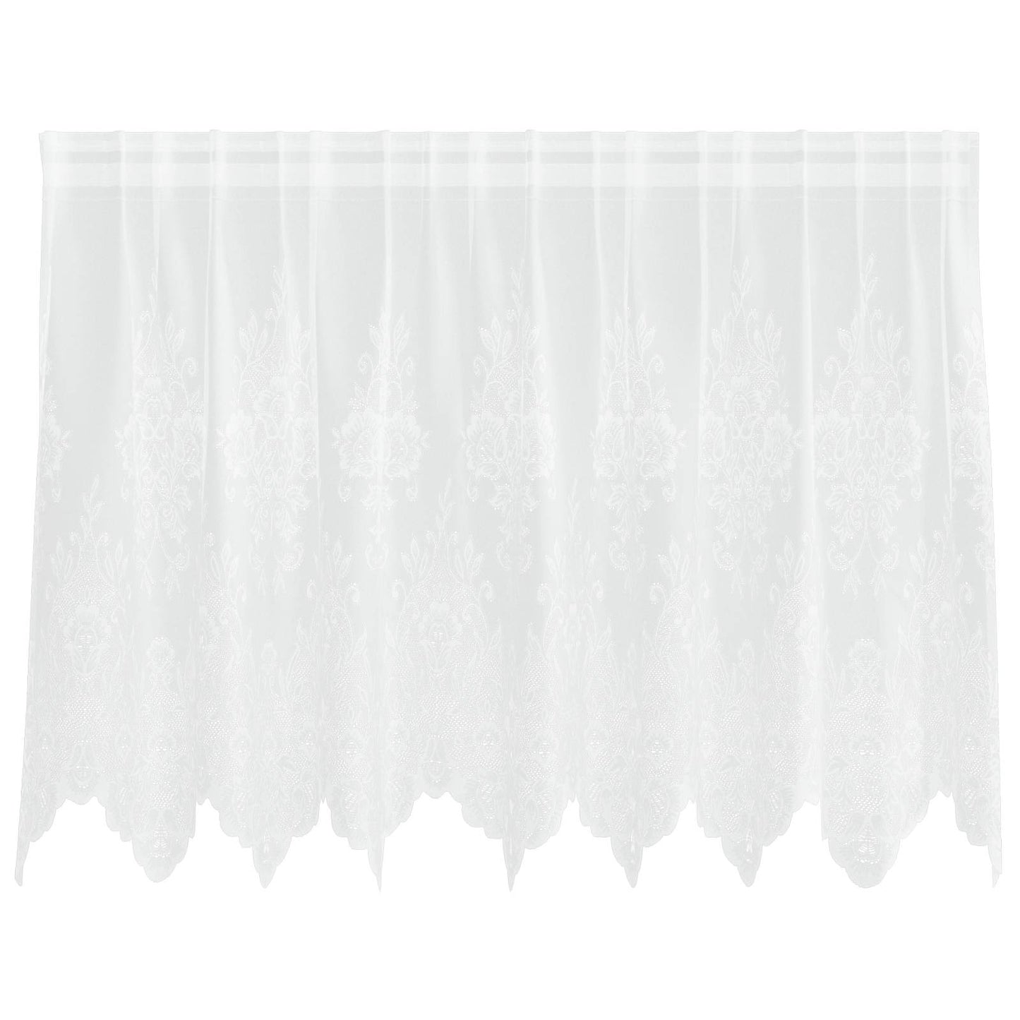 Rideau de dentelle avec rideaux floraux blanc 80 x 200 cm polyester