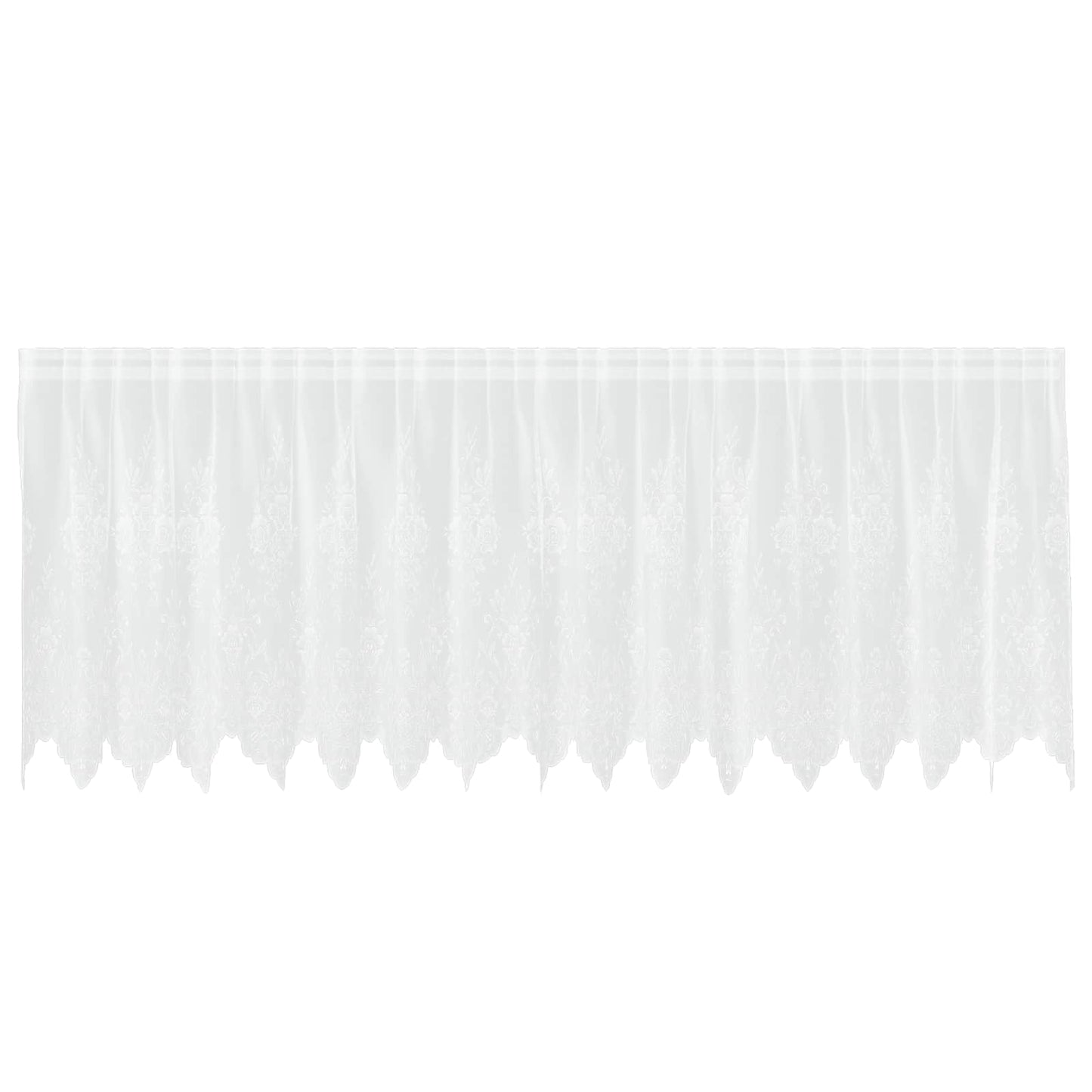 Spitzenvorhang mit Vorhängen Floral Weiß 80 x 400 cm Polyester