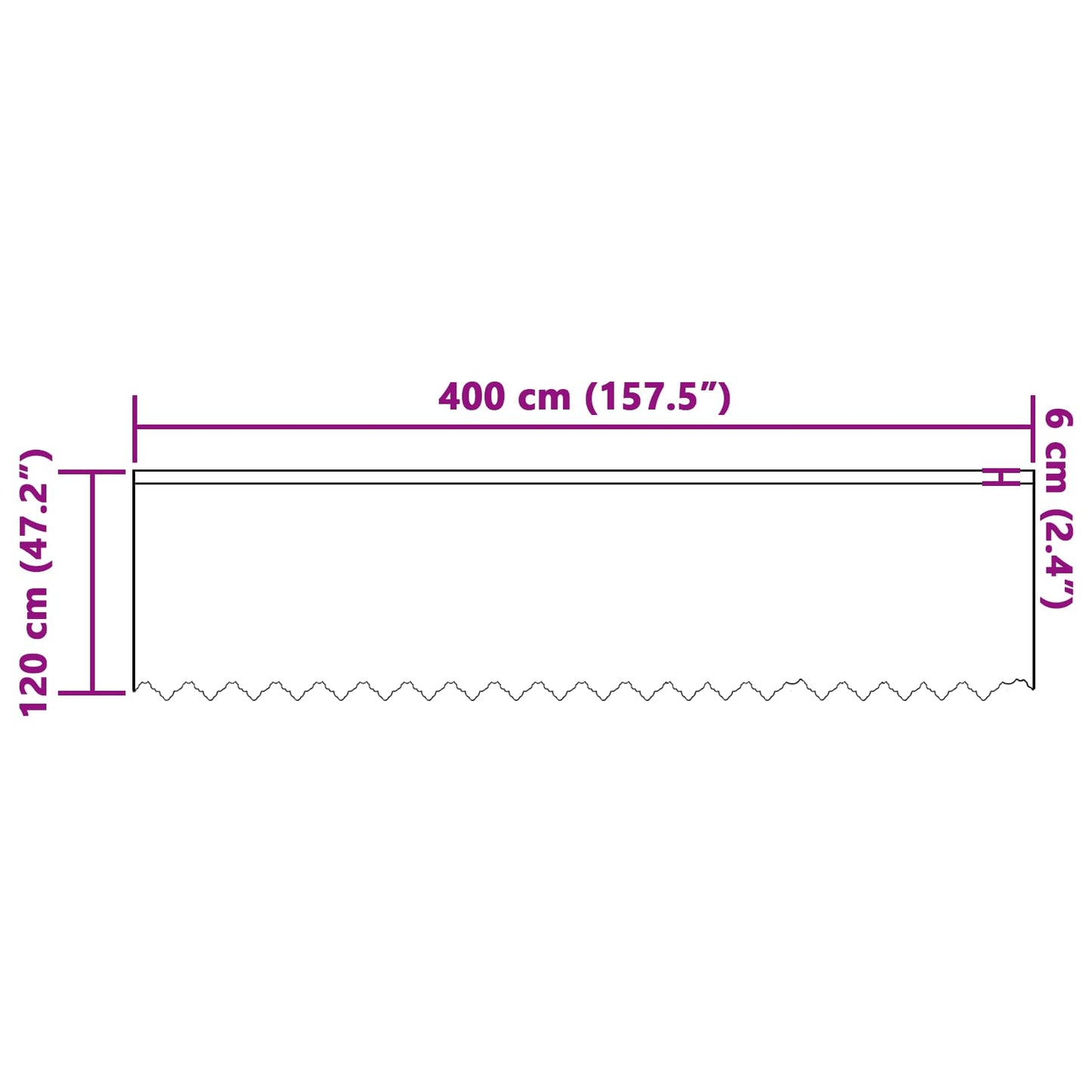 Lace curtain with curtains Floral White 120 x 400 cm Polyester