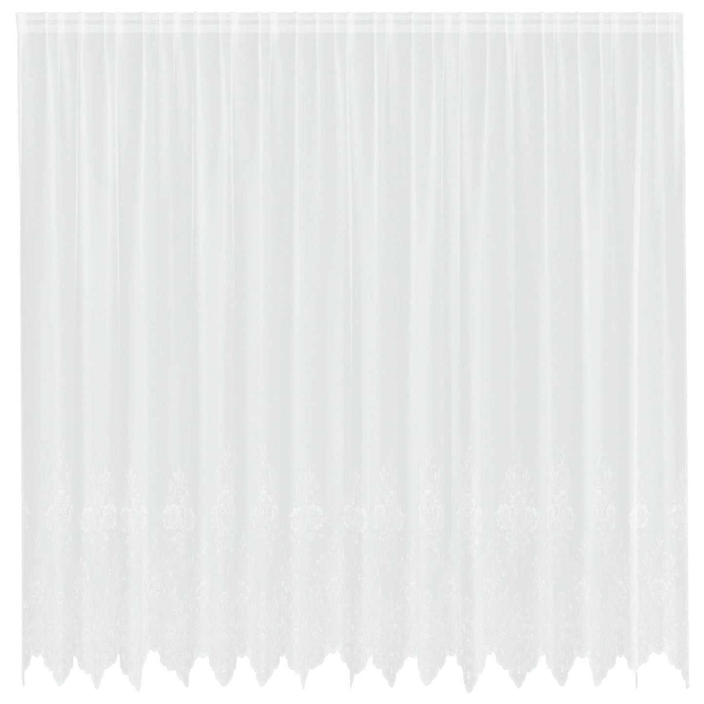 Lace Curtain with Drapes Floral White 240 x 400 cm Polyester