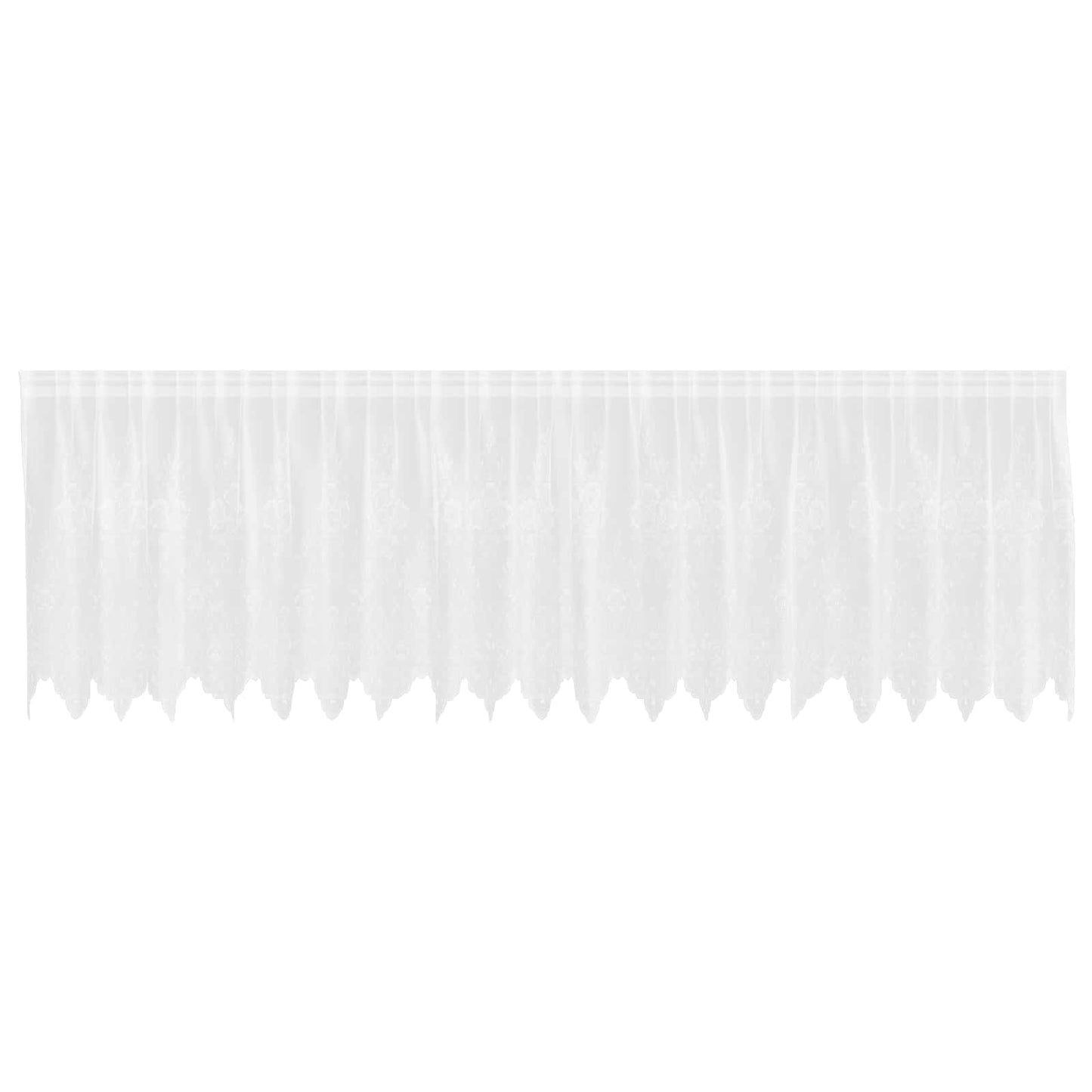 Spitzenvorhang mit Vorhängen Floral Weiß 100 x 500 cm Polyester