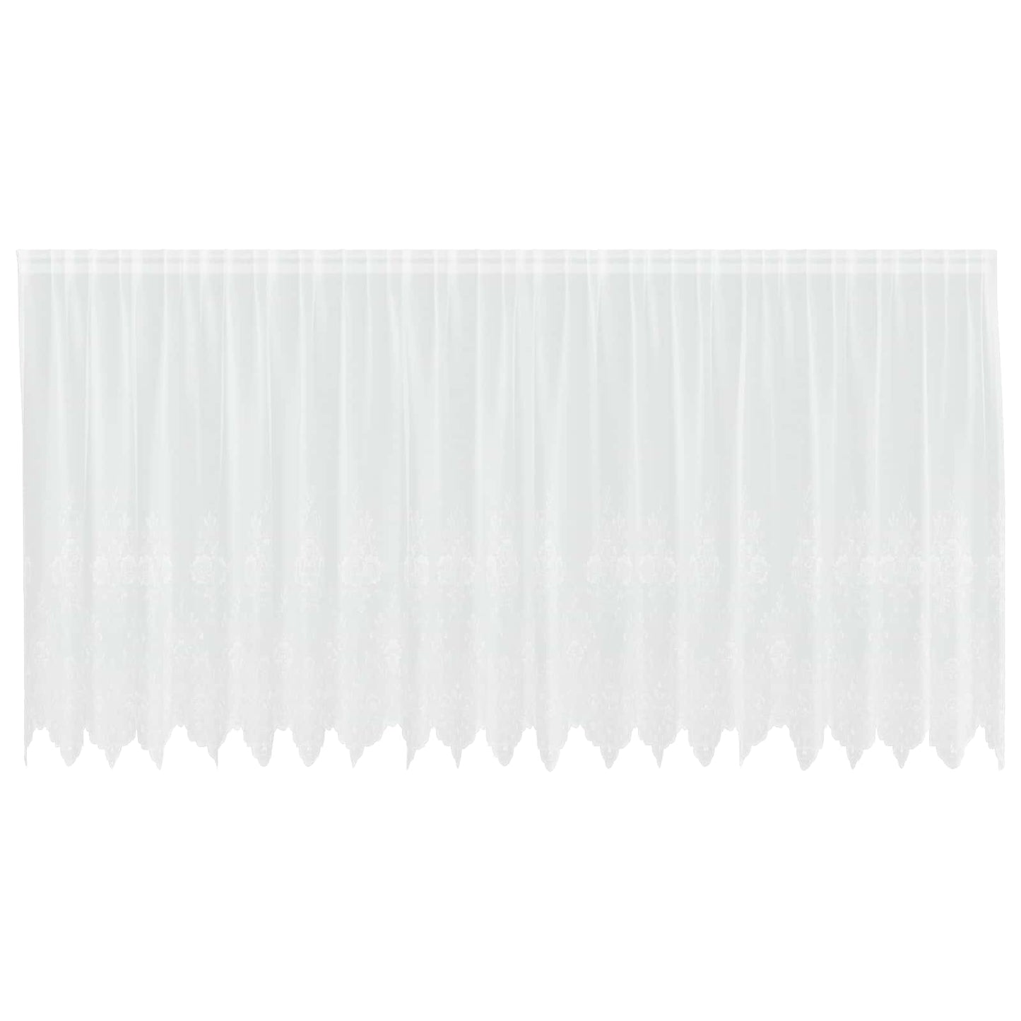 Lace Curtain with Floral Drapes White 140 x 500 cm Polyester