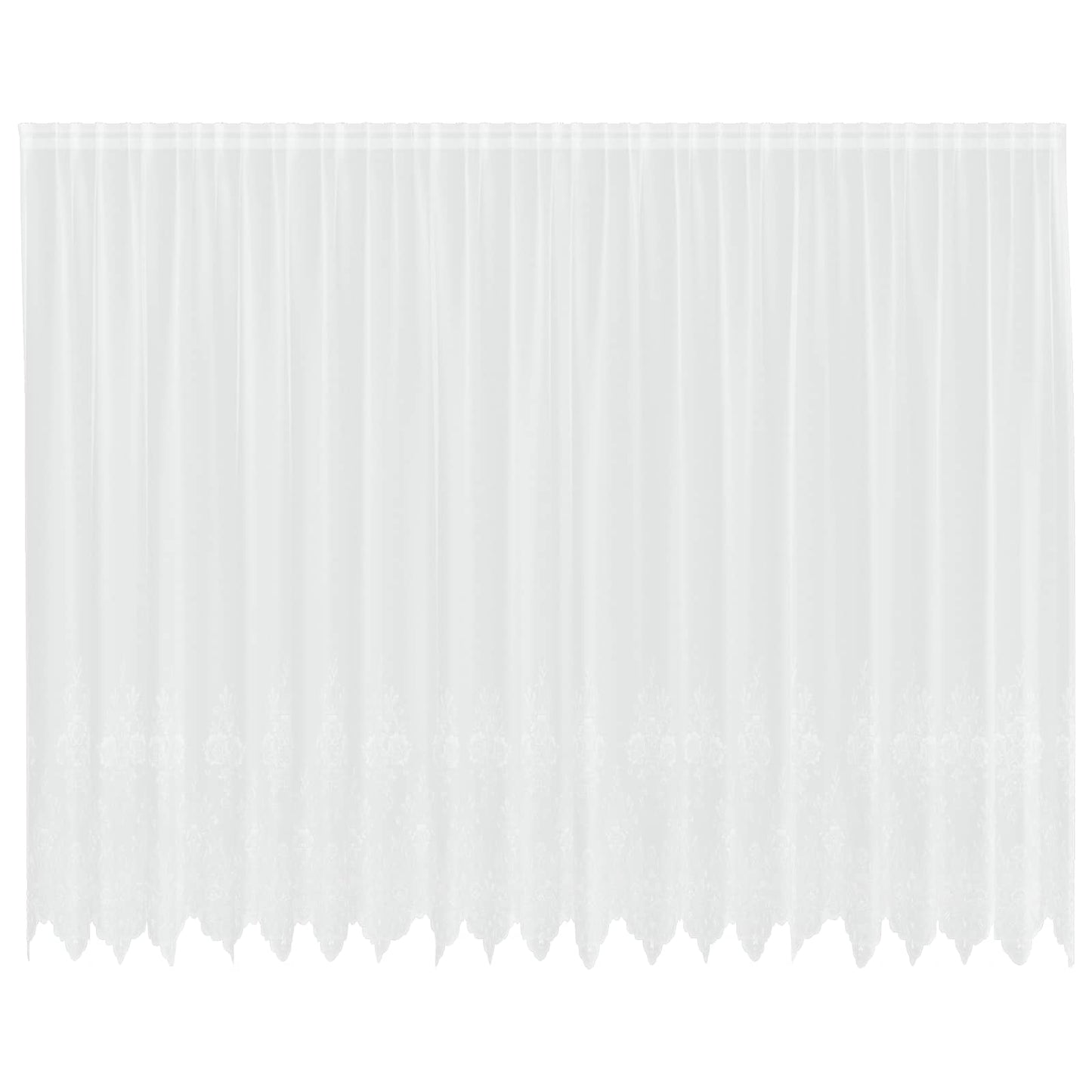 Lace Curtain with Drapes Floral White 220 x 500 cm Polyester