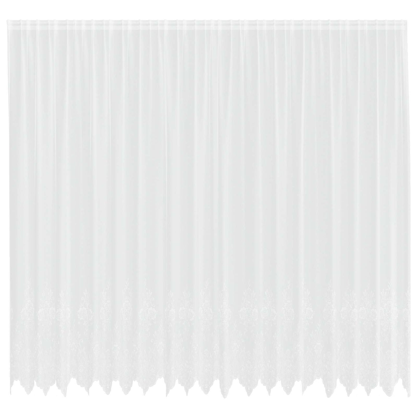 Rideau en dentelle avec rideaux floral blanc 260 x 500 cm polyester