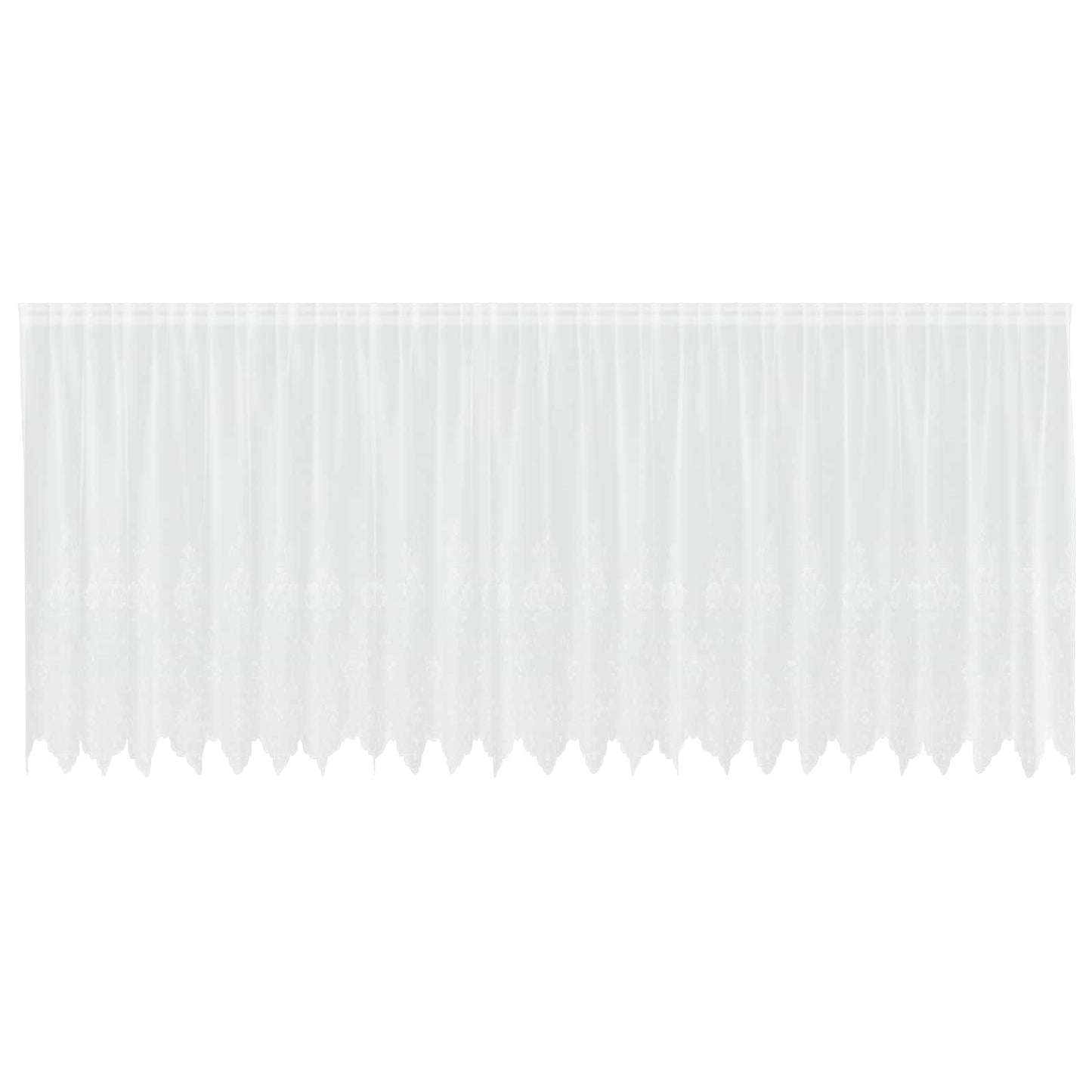 Lace Curtain with Drapes Floral White 140 x 600 cm Polyester