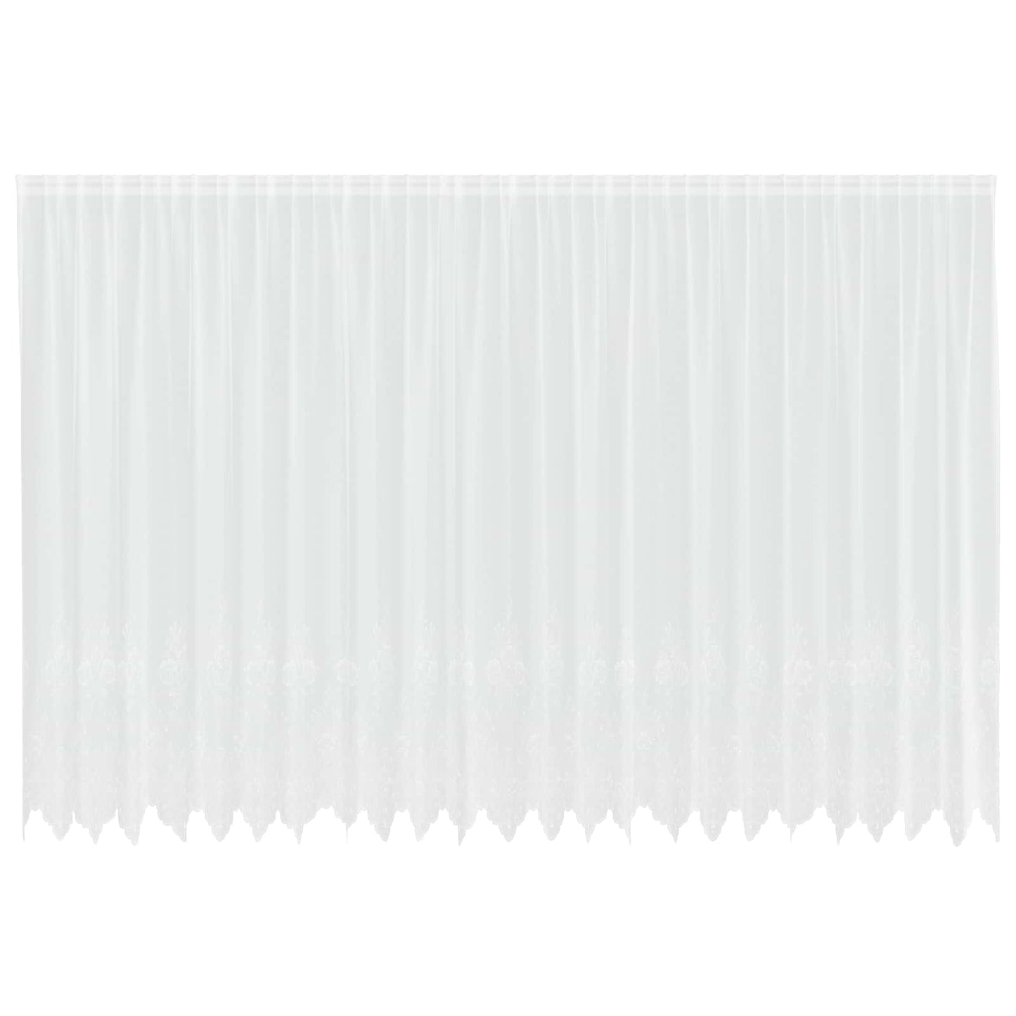 Lace Curtain with Drapes Floral White 240 x 600 cm Polyester