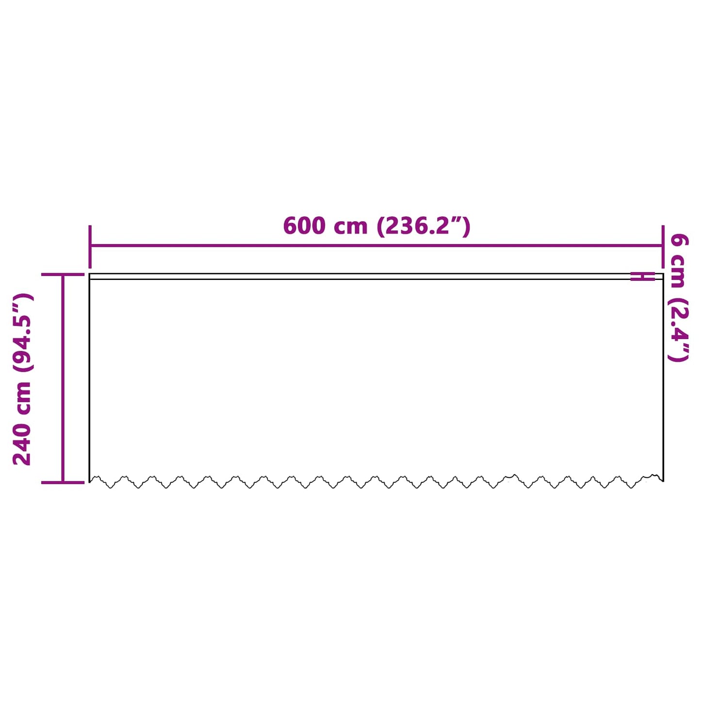 Lace Curtain with Drapes Floral White 240 x 600 cm Polyester