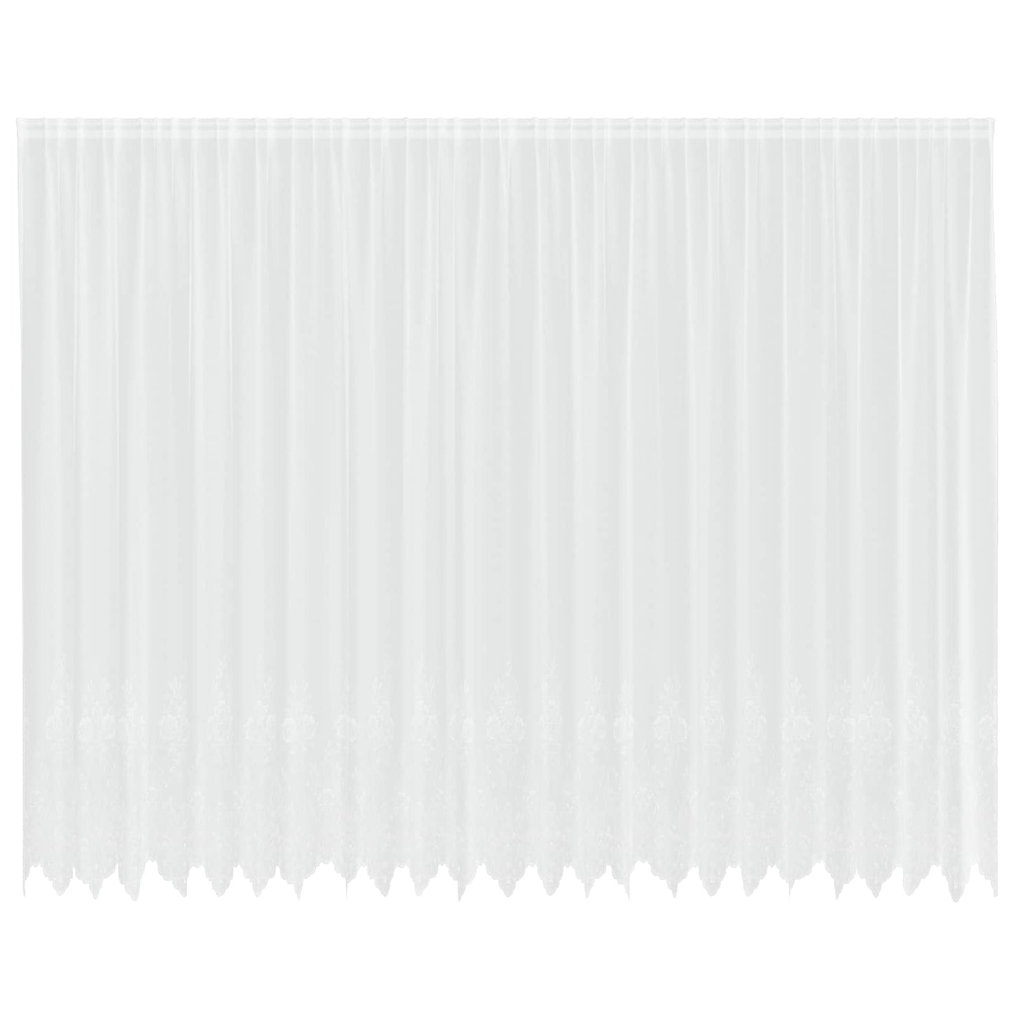 Spitzenvorhang mit Vorhängen Floral Weiß 300 x 600 cm Polyester