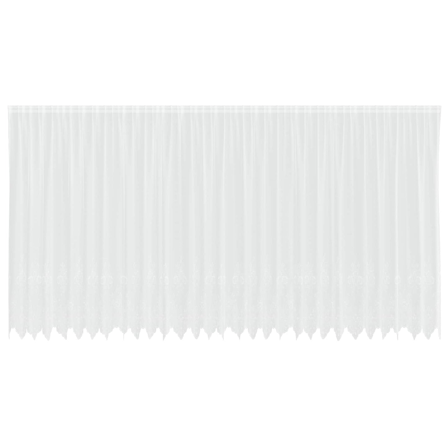 Lace Curtain with Floral Curtains White 200 x 750 cm Polyester