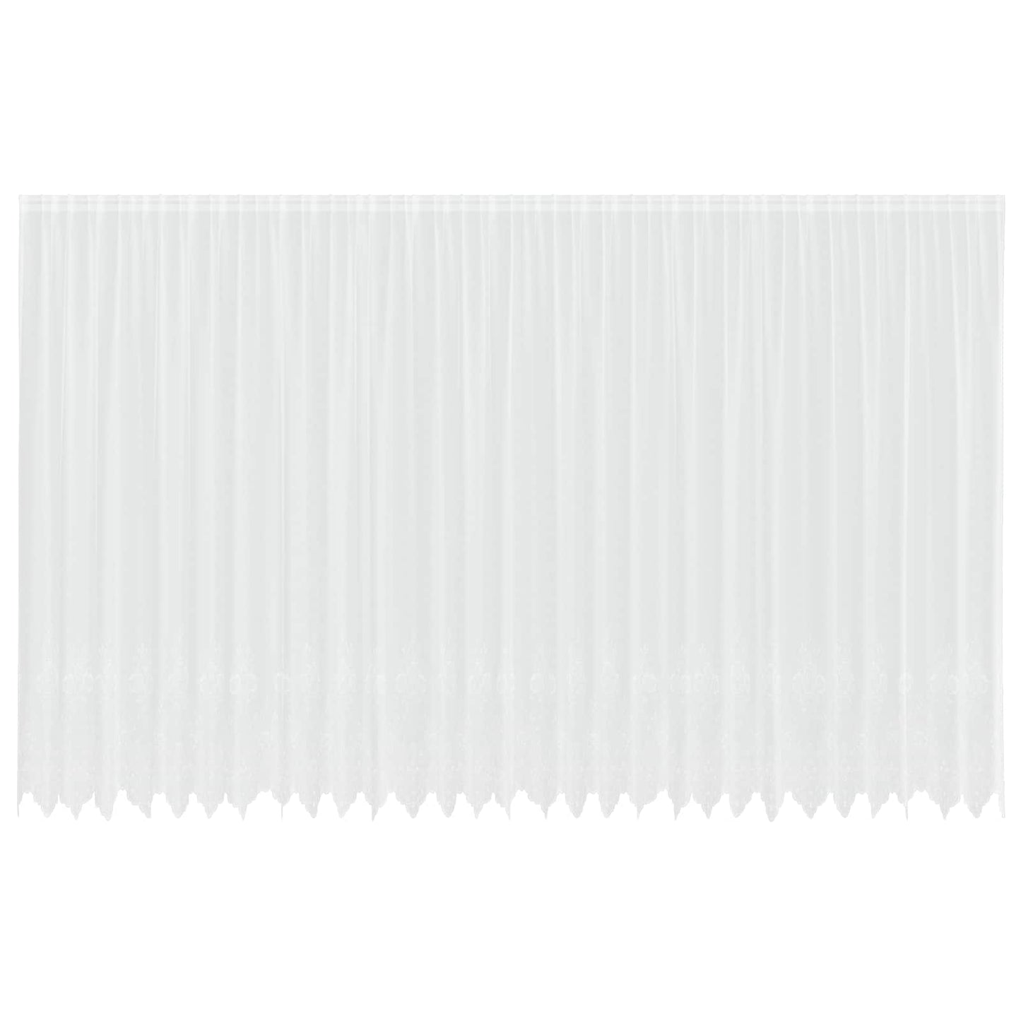 Lace Curtain with Drapes Floral White 280 x 750 cm Polyester