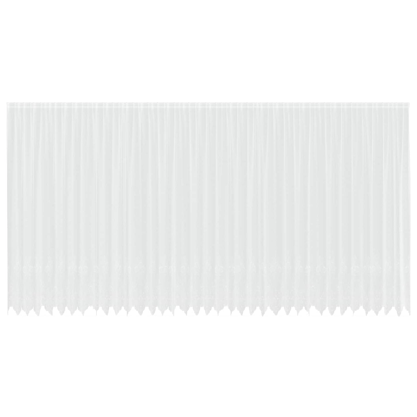 Lace Curtain with Drapes Floral White 280 x 900 cm Polyester